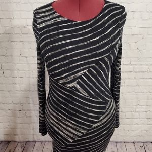 Le Chateau black and white striped Sweater Dress